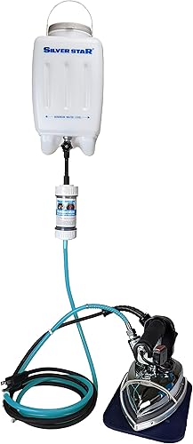 Miniatura 2 de Silver Star ES-85AF - Plancha de vapor  Botella colgante alimentada por gravedad de 110 voltios plancha para ropa con placa de suela laminada