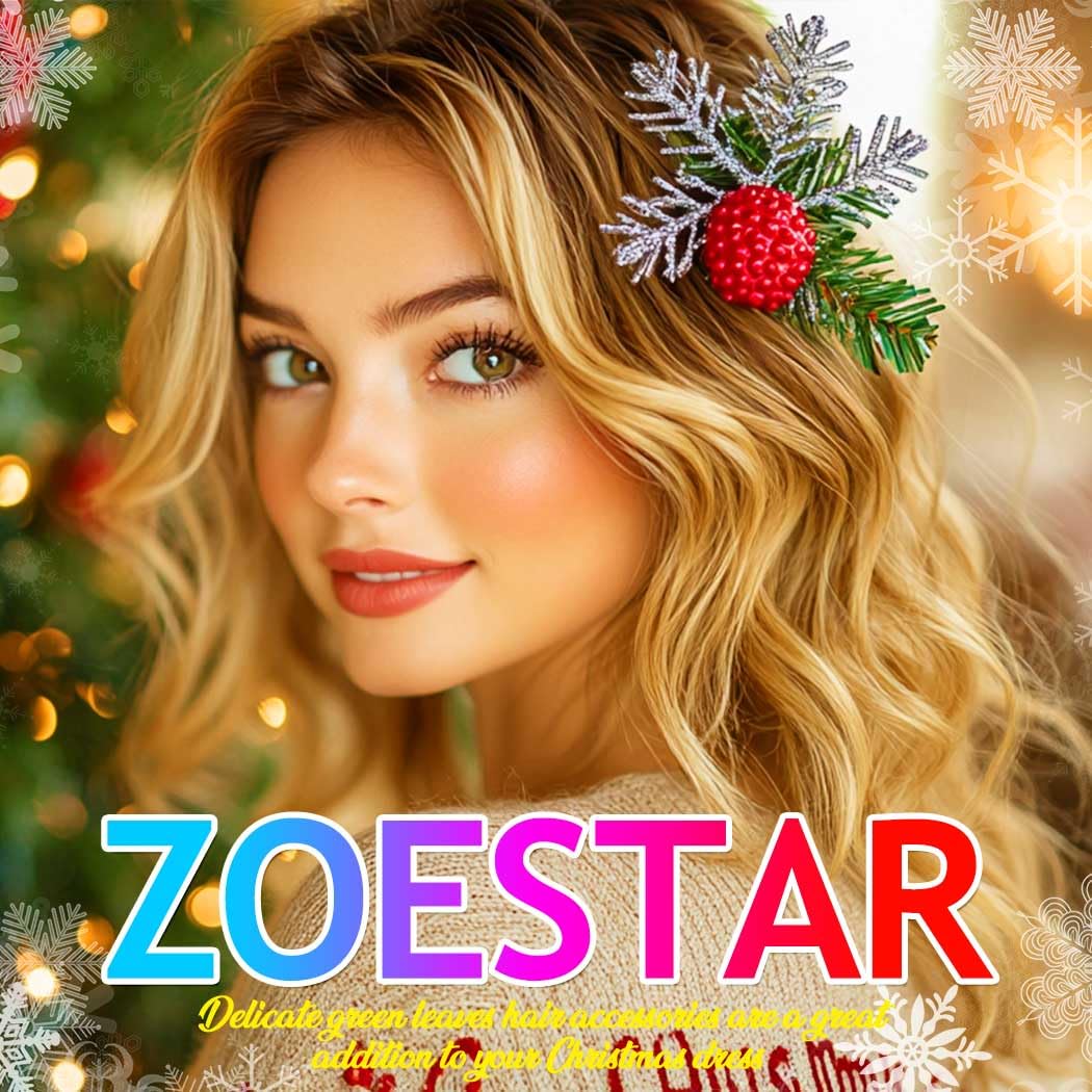 Zoestar Light Up Christmas Hair Clips Red Berry LED Hair Clip Snowflake Hair Barrettes Xmas Holiday Hair Accessories for Women (Pack of 2) - Image 3