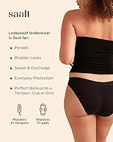 Vista 2 de saalt Ropa interior reutilizable para el período: cómoda, delgada y te mantiene seca de todas las fugas (algodón, bikini)