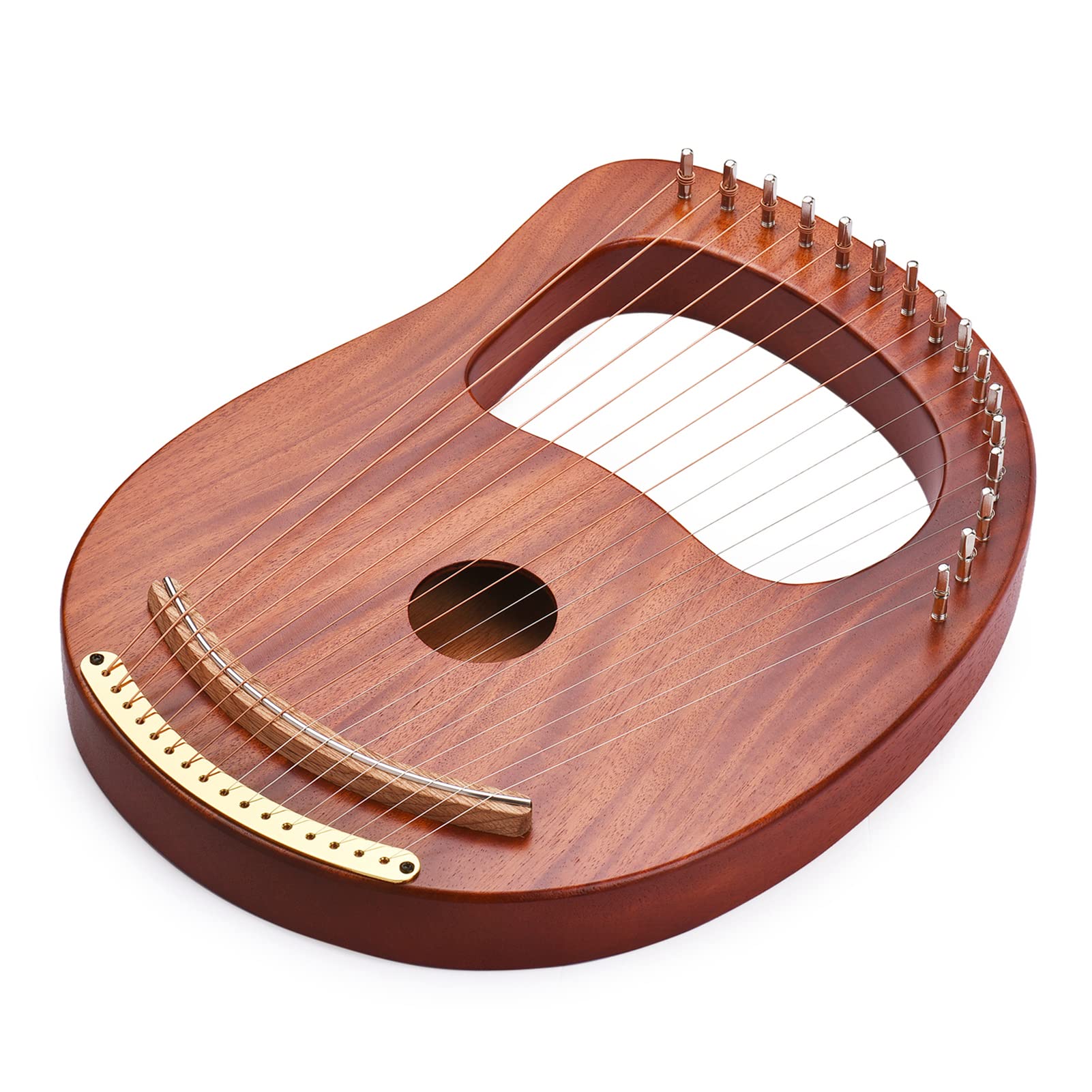 Walter.t 16-String Wooden Lyre Harp Metal Strings Solid Wood