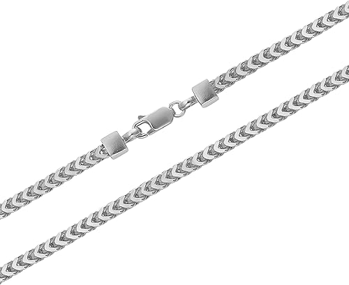 Miniatura 2 de PORI JEWELERS Caja cuadrada de plata esterlina italiana de 0.098 in, 0.138 in, 0.177 in, fabricada en Italia, disponible en color plateado,