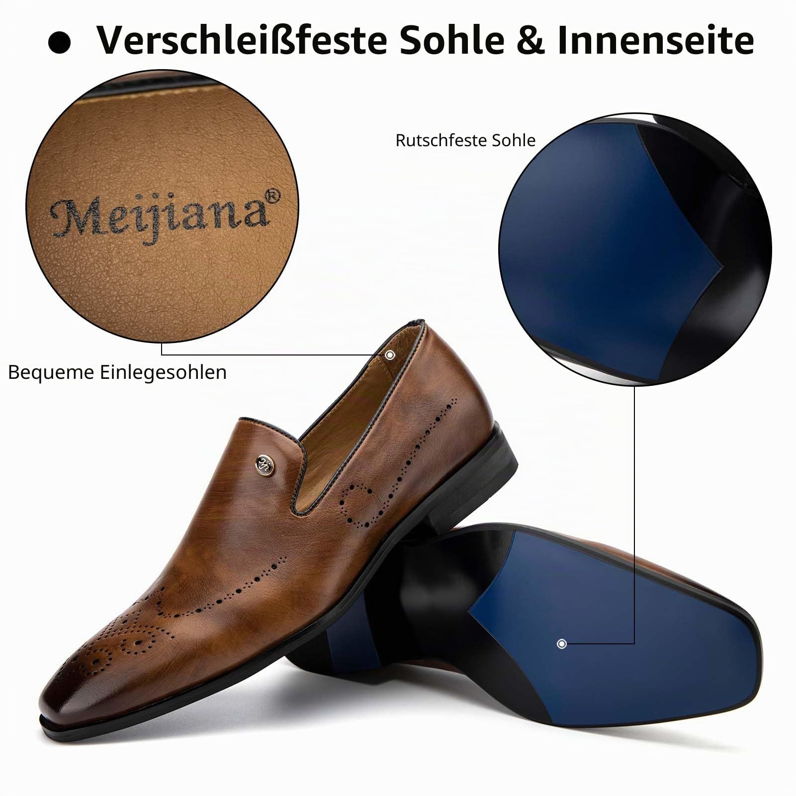 MEIJIANA Herren Mokassins Klassische Herren Anzug Schuhe Elegante Schuhe Leder Sommer Freizeitschuhe