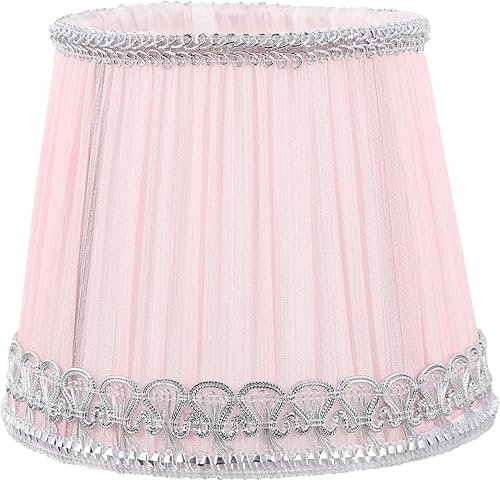 CALLARON Pantalla de lámpara de tela plisada pantalla de lámpara rosa accesorio de luz lámpara de pie de mesa