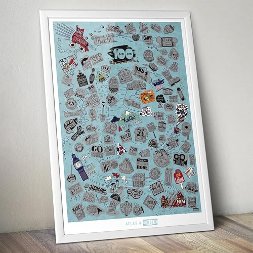 Miniatura 3 de Atlas & Green Póster de 50 fechas. Regalo perfecto para parejas con divertidas ideas para citas. Aniversario, regalo de compromiso, regalo del día