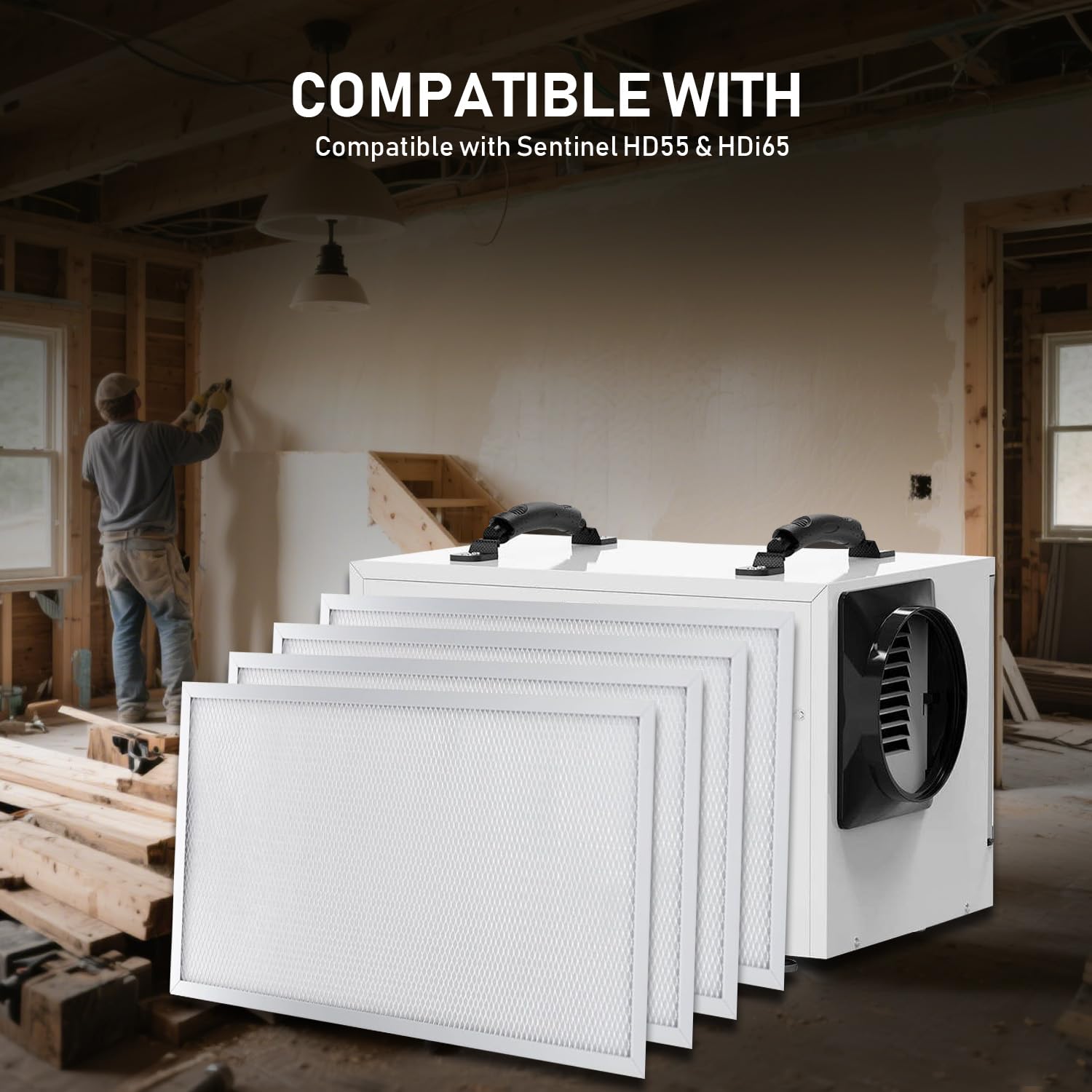 MERV-8 Juego de repuesto de filtro compatible con deshumidificadores de sótano AlorAir Sentinel HD55, compatible con Sentinel HDi65, paquete de 4 3