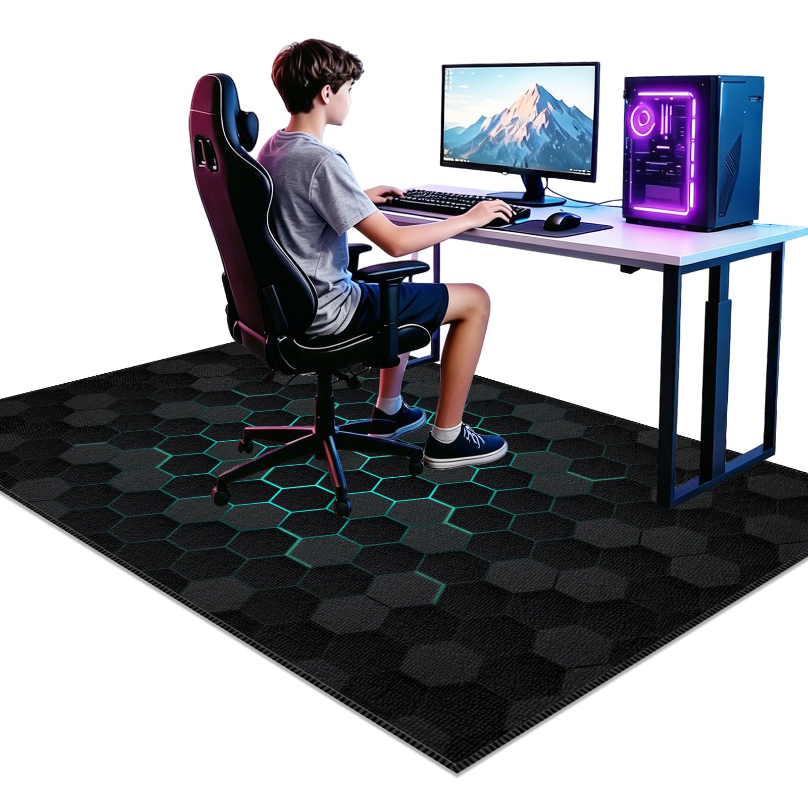 Tapis pour chambre de garçon imprimé, idée cadeau déco et gaming unique
