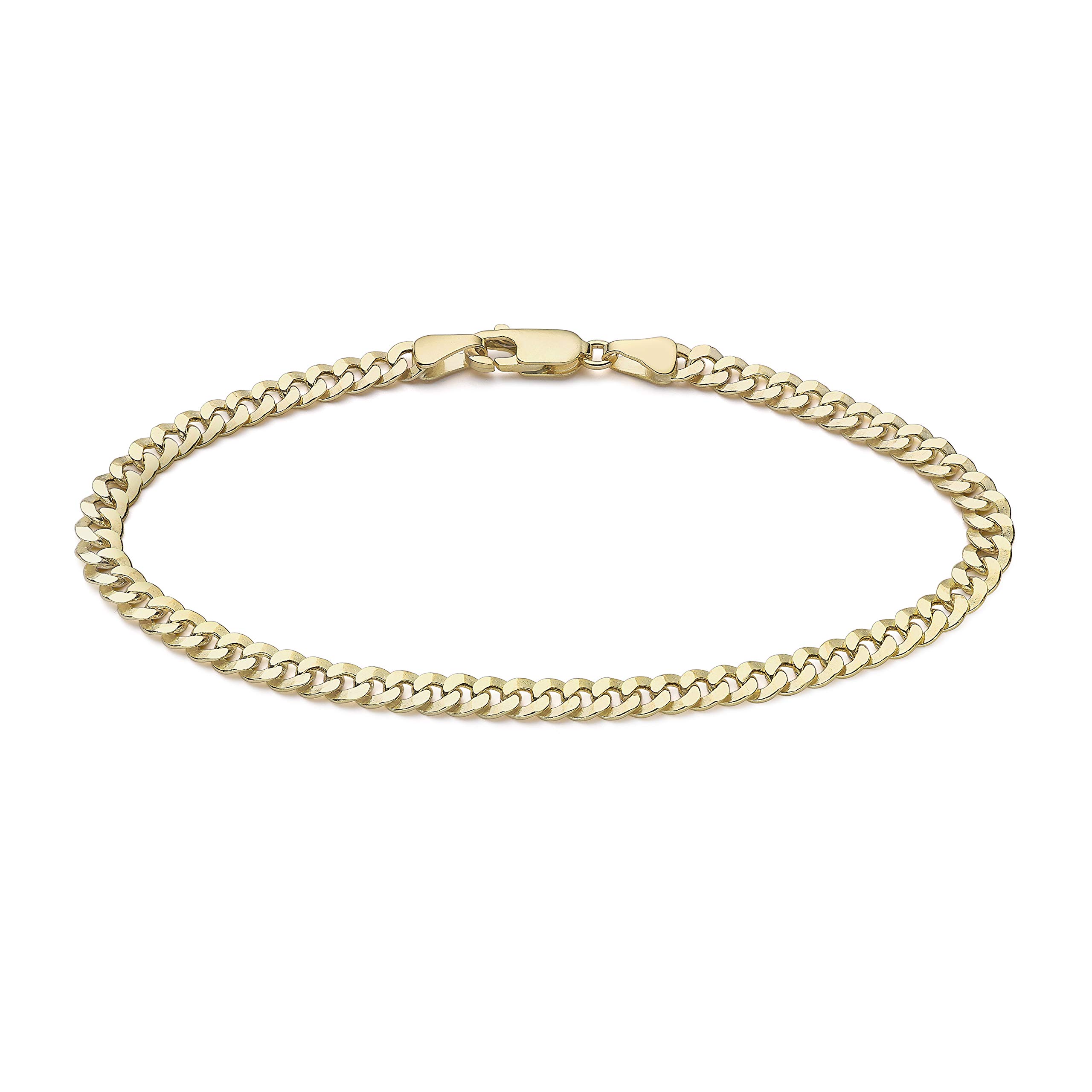 CARISSMA Bracciale Donna Oro Giallo 9 Carati – Maglia Belcher-Figaro Diamond Cut 2,5 Mm, Lunghezza 19 Cm