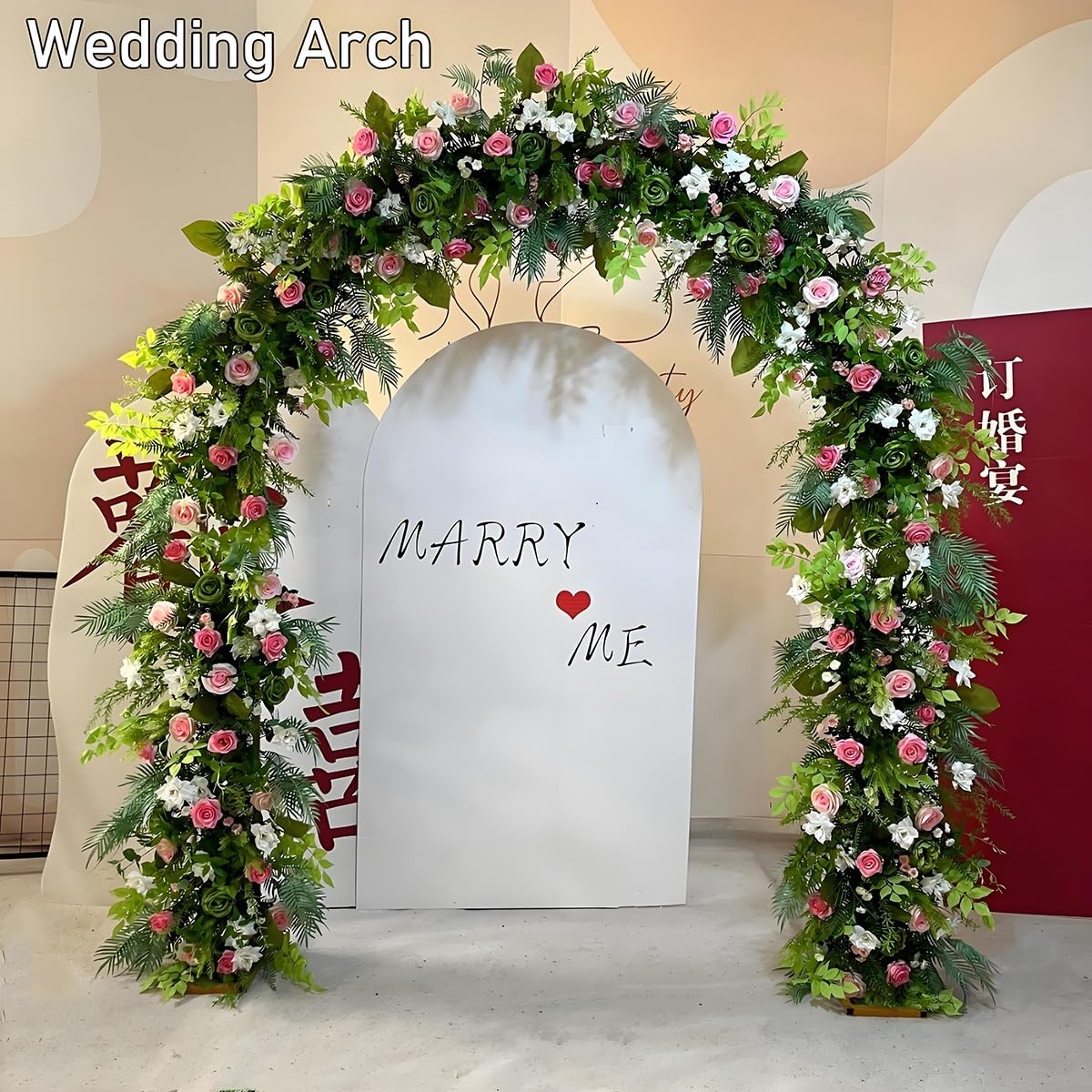 Arco per rose in metallo per piante rampicanti, traliccio da giardino, arco per matrimonio, 80 x 200 x 120 x 220 x 180 x 220 cm, 240 x 220 cm, 300 x 220 cm, marrone, 280 x 250 cm.