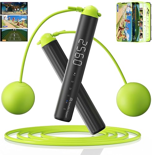 Smart Jump Rope with 9-Axis Gyroscope,Wireless Jumping Rope,Supports Somatosensory Games Real-time Data Tracking via App,Fitness Jump Rope for Kids