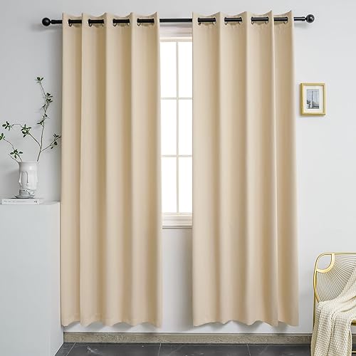 Miniatura 81 de YGO Cortinas opacas lilas para oscurecer la habitación de las niñas, con aislamiento térmico, paneles de cortina para sala de estar, para