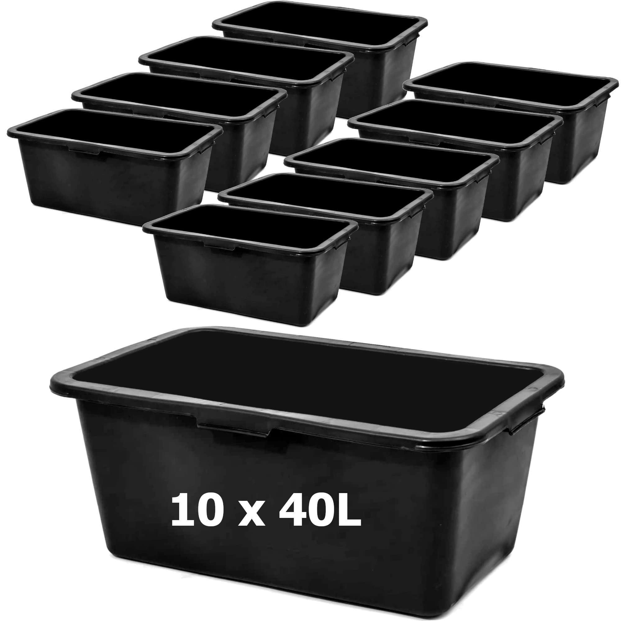 botle Mortar Box Lot de 10 bacs à mortier en plastique 40 l 72 cm Bac à mortier pour mélanger le mortier