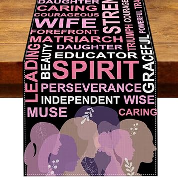 Womens History Month Table Runner March International Womens Day Party Decoration Classroom Home Kitchen Table Decor
