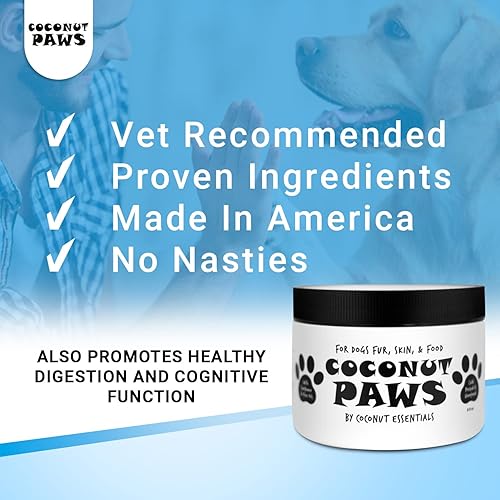 Miniatura 5 de Coconut Paws Aceites orgánicos para piel, cabello, orejas, dientes y uñas de perros, aceite de coco orgánico prensado en frío sin refinar, aceite de