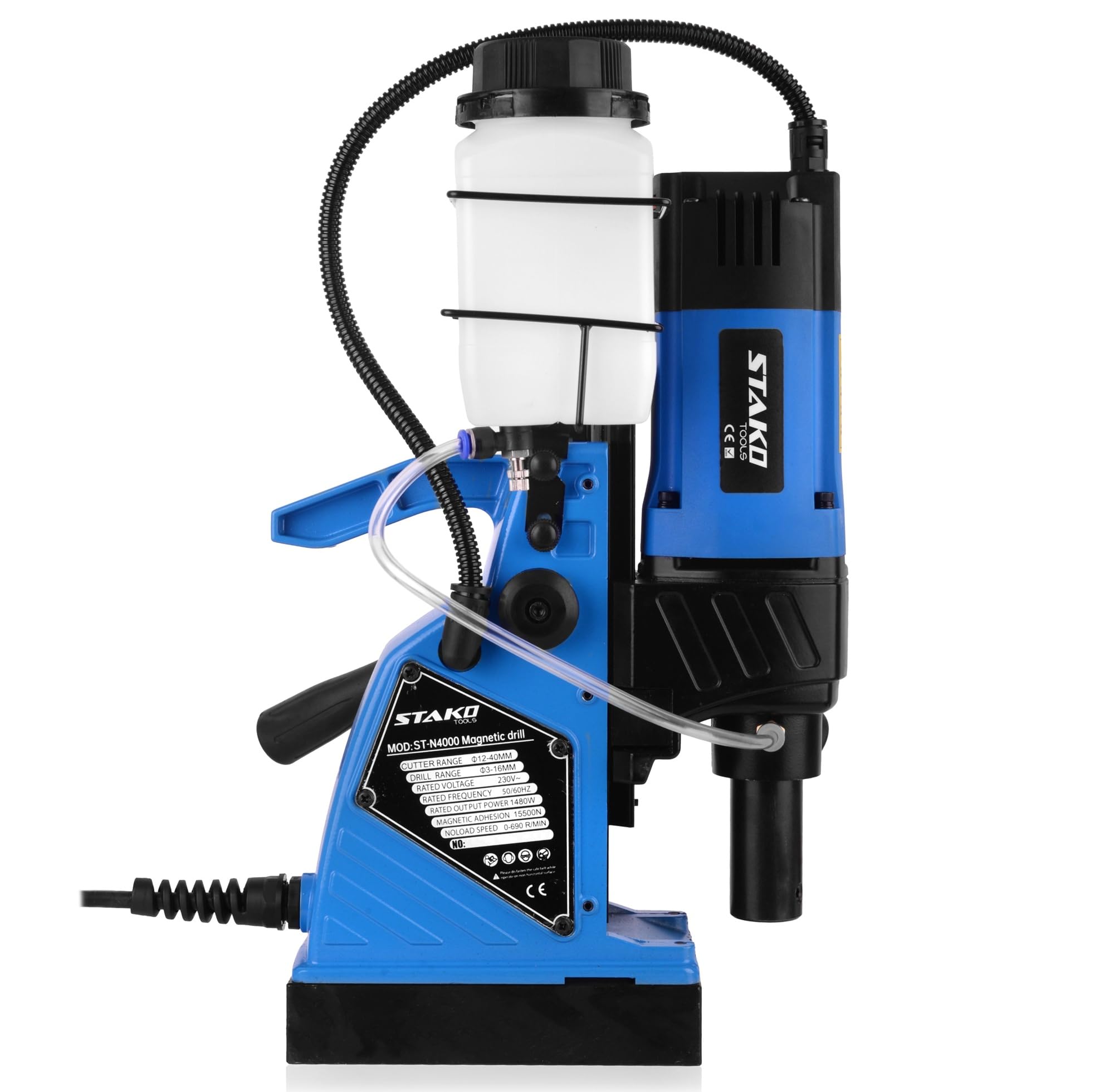 STAKO ST-N4000 Max Ø 40 mm Trapano magnetico 1480 W con valigetta – Magnetkraft 15500N – Carotatrice portatile per lavorazione dei metalli con Weldon 19 mm e Mandrino B16 3-16 mm – Leight 10 kg