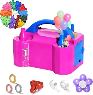 Electric Air Balloon Pump Set - 65PCS Balloon Inflator for Balloon Arch Garland Kit with Decorating Strip, Balloon Tying Tool,Balloon Glue, Flower Clip for Party Decoration