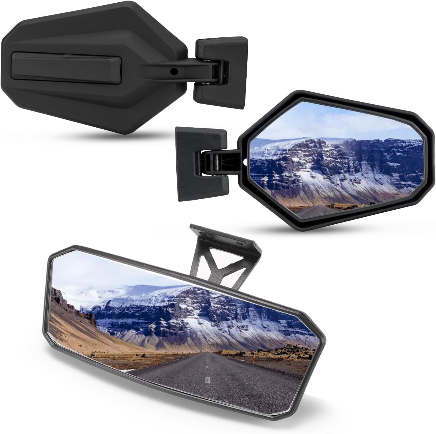 KAKABAS Front Door Rear View Side Mirrors Compatible with CanAm Maverick X3 / X3