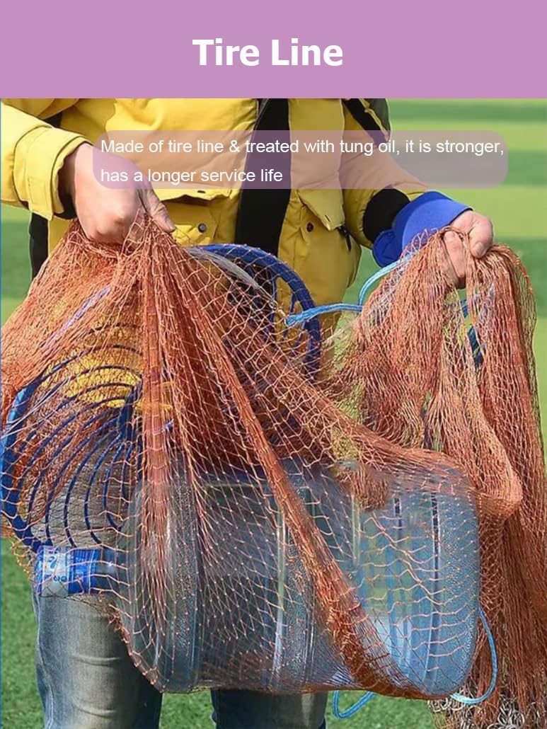 SOVIEN 1.2-3.6 M Radius Beginners Hand Throw Cast Nets with Disc, Tire Line Spin Network Bait Fish Net for Lakes Rivers Shoal(Radius 1.8m/5.9ft) : Sports & Outdoors