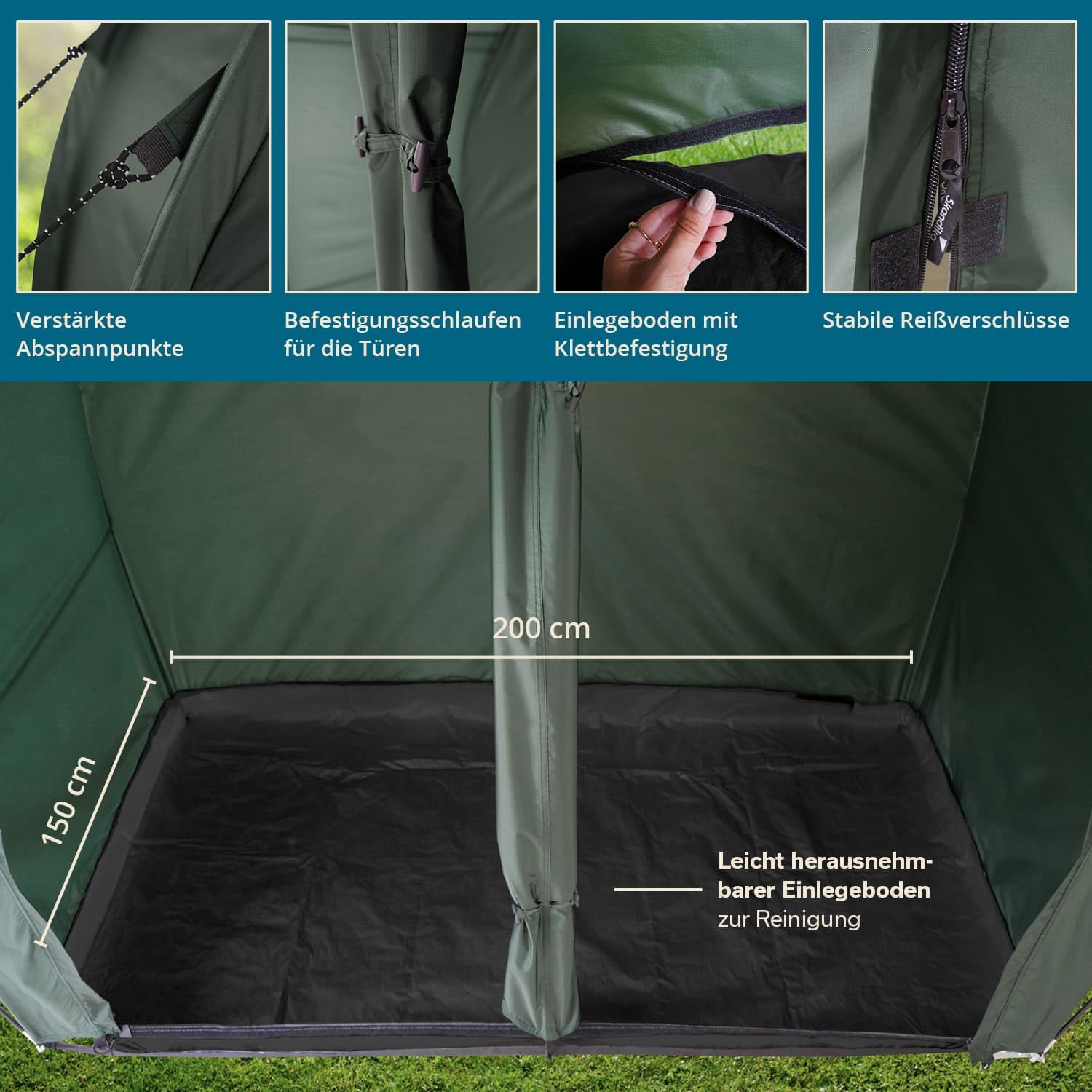 Skandika Storage Tent L | Namiot na narzędzia, garaż rowerowy, wysokość 1,7 m, wodoszczelny, odporny na warunki zimowe, z podłożem, namiot magazynowy, schronienie, garaż rowerowy, namiot | do użytku