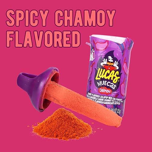Miniatura 3 de Chamoy - Paleta con sabor a chile en polvo, caramelo mexicano para lamer y sumergir, 0.88 onzas (paquete de 5) calcomanía de remolino incluida