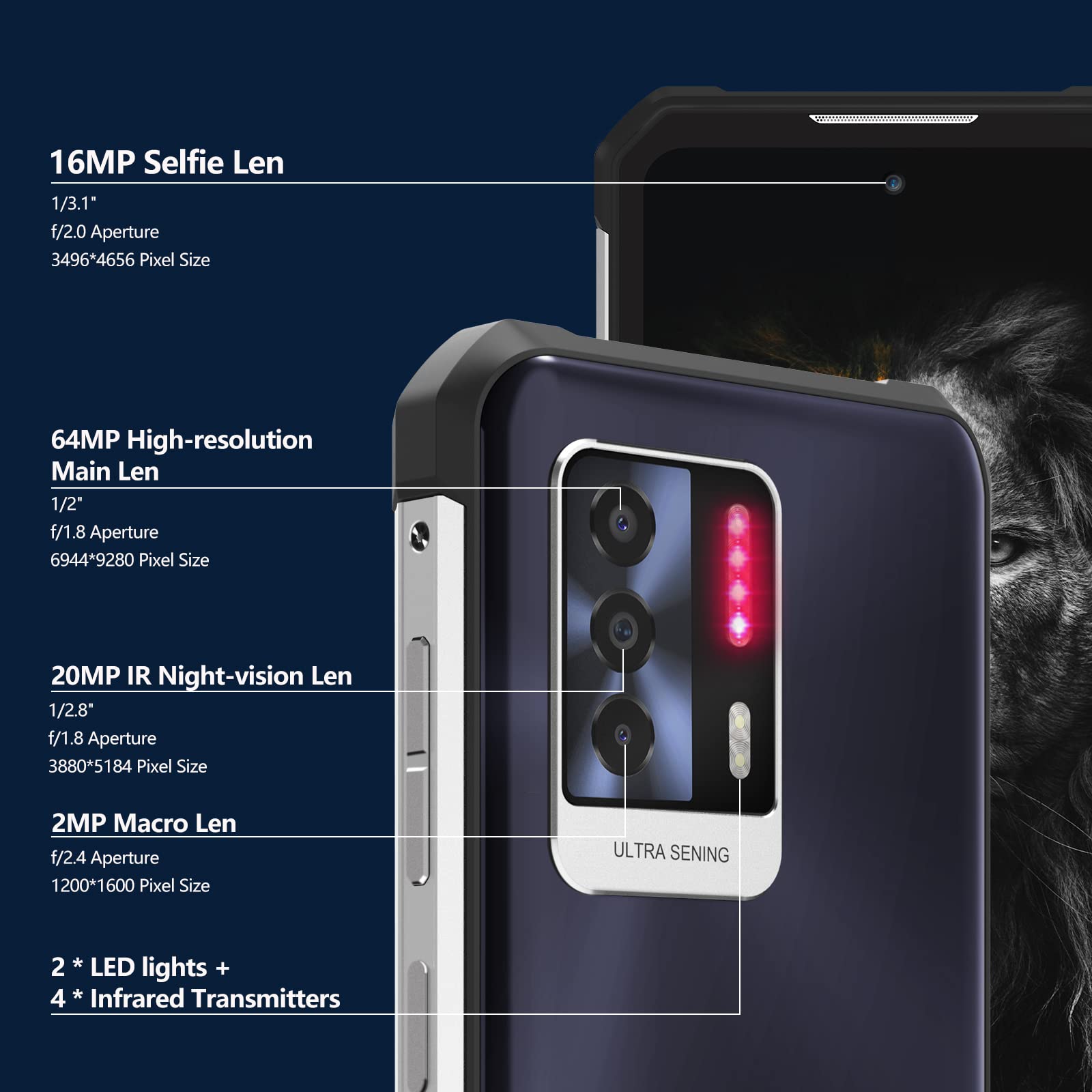 Rugged Smartphone OUKITEL WP17 8GB+128GB - Dettaglio