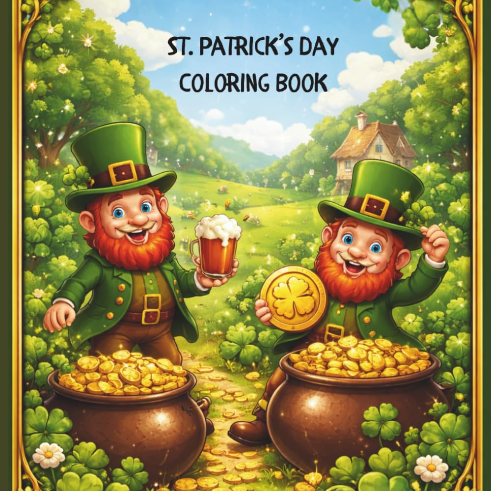St. Patrick’s Day Coloring Book: Coloring Book for Adults and Kids, Celebrating the Irish Holiday. Bold and Simple stress free designs for Everyone.
