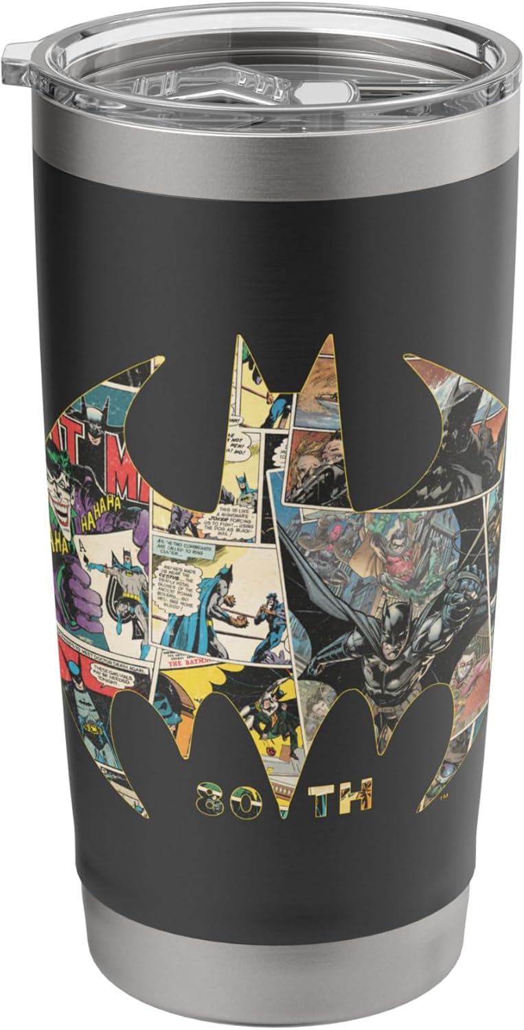 Batman 80th Anniversary Shield Logo Stainless Steel Insulated Tumbler
