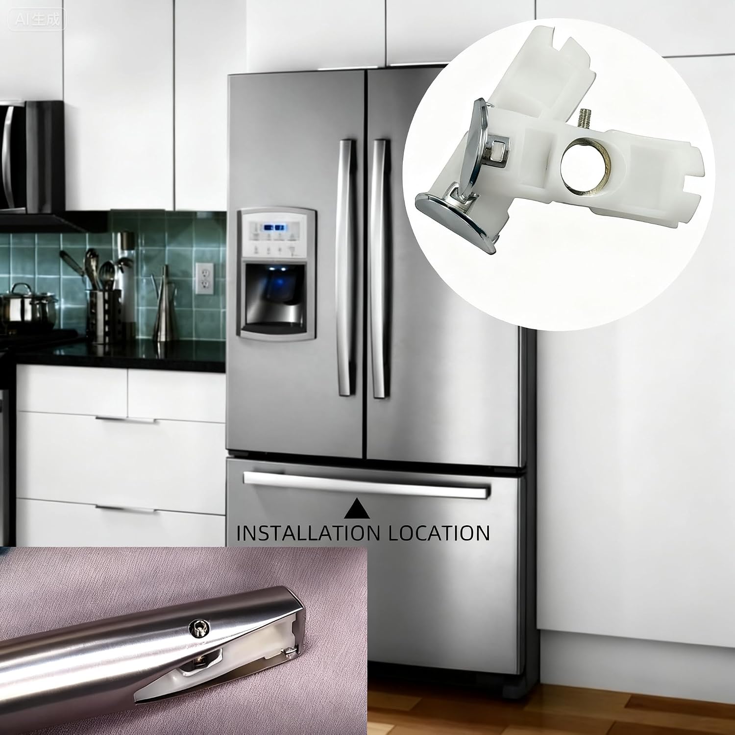 Upgraded Version DA61-07540A Freezer Door Handle Support Kit,Fit for Samsung Fridge AP5578979 PS4145181 DA67-02787A 3160453 6009-001526