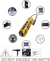 Vista 6 de Inversor de corriente para automóvil de 150 W, convertidor de CC de 12 V a 110 V CA con 3 salidas de CA, adaptador de coche USB dual de 2.4 A y 1