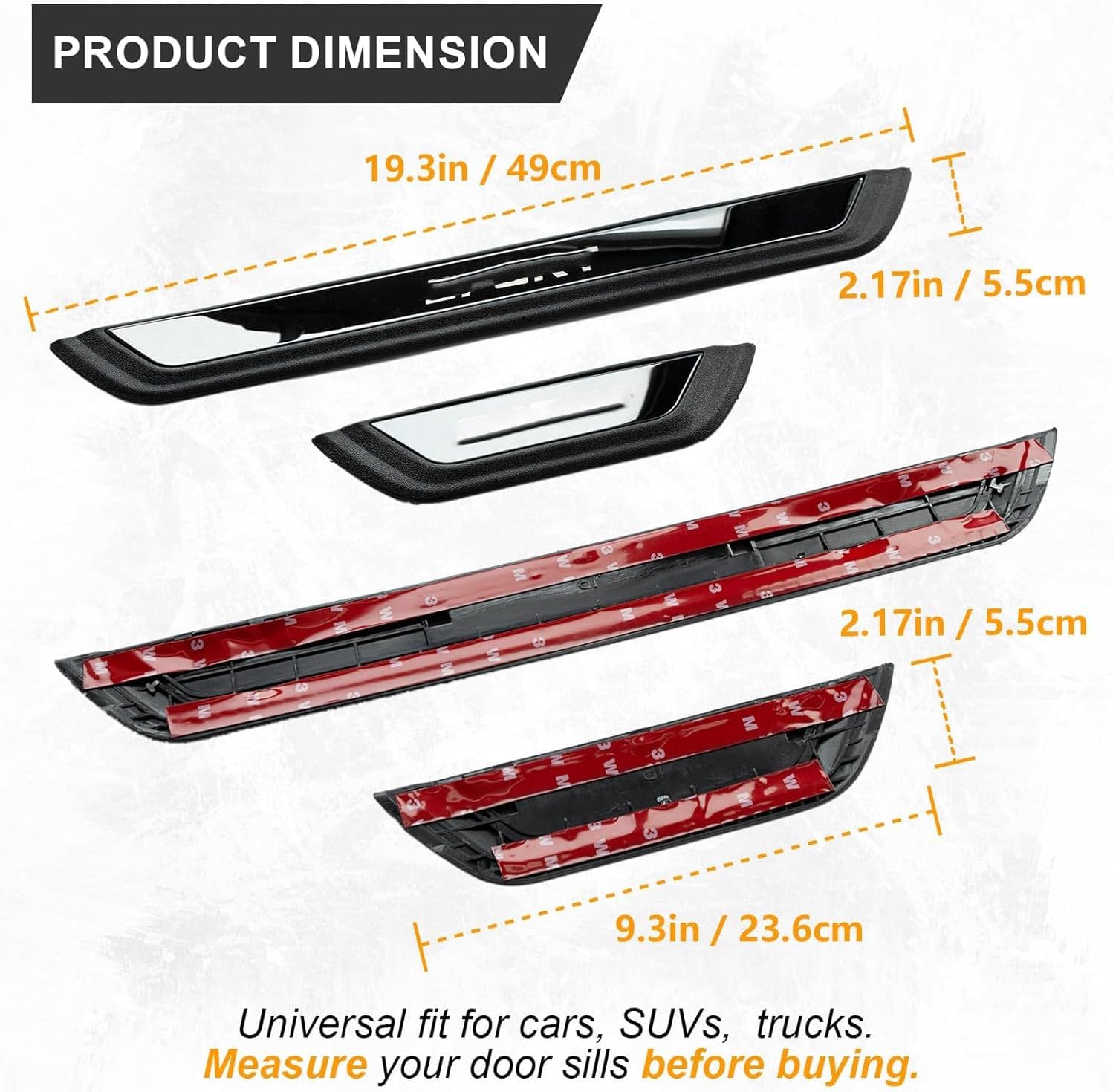 Door Sill Protectors for Toyota, Door sill Scratch Protection for Car Trim Limited, Entry Guards Door sill Protectors (Door Width 2.17")