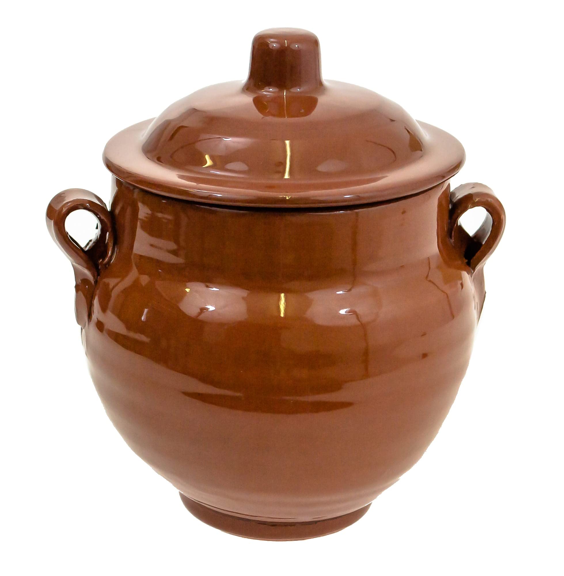 Arte Glazed Terracotta 800ml Food Serving Display Storage Pot Jar with Lid