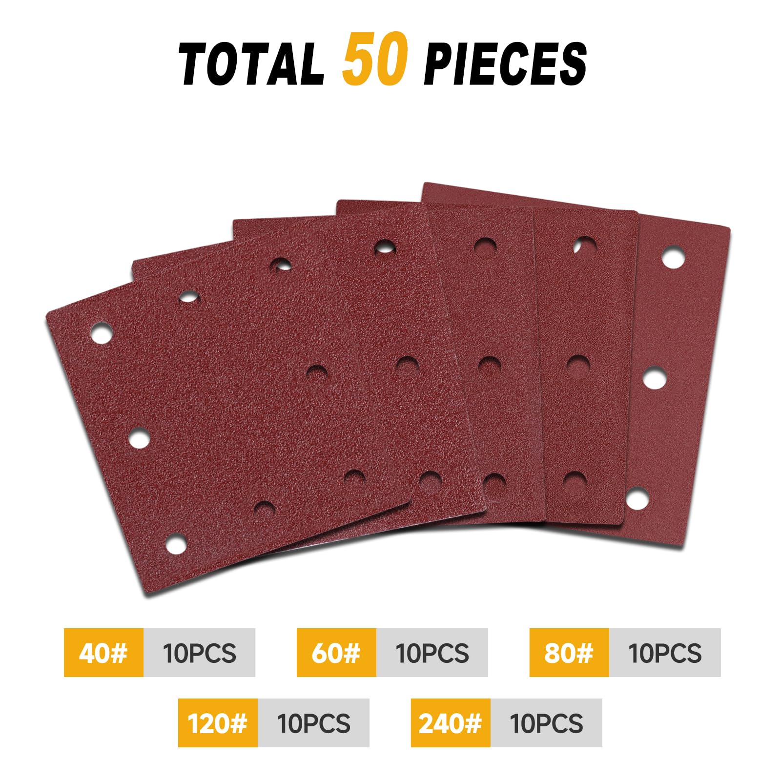 Sruhrak 50 Pieces Sandpaper - Image 3