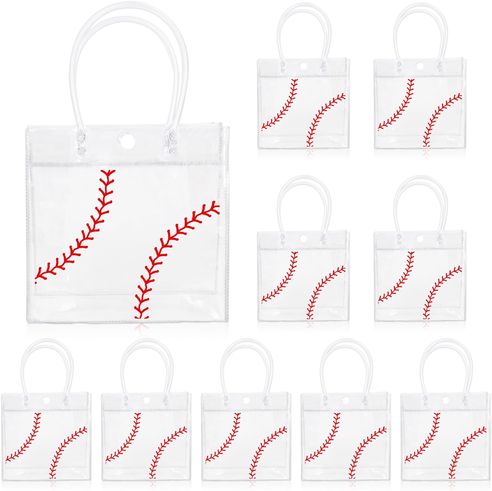 Amazon.com: Aliceset 20 Pcs Baseball Clear PVC Gift Bag with Handles ...