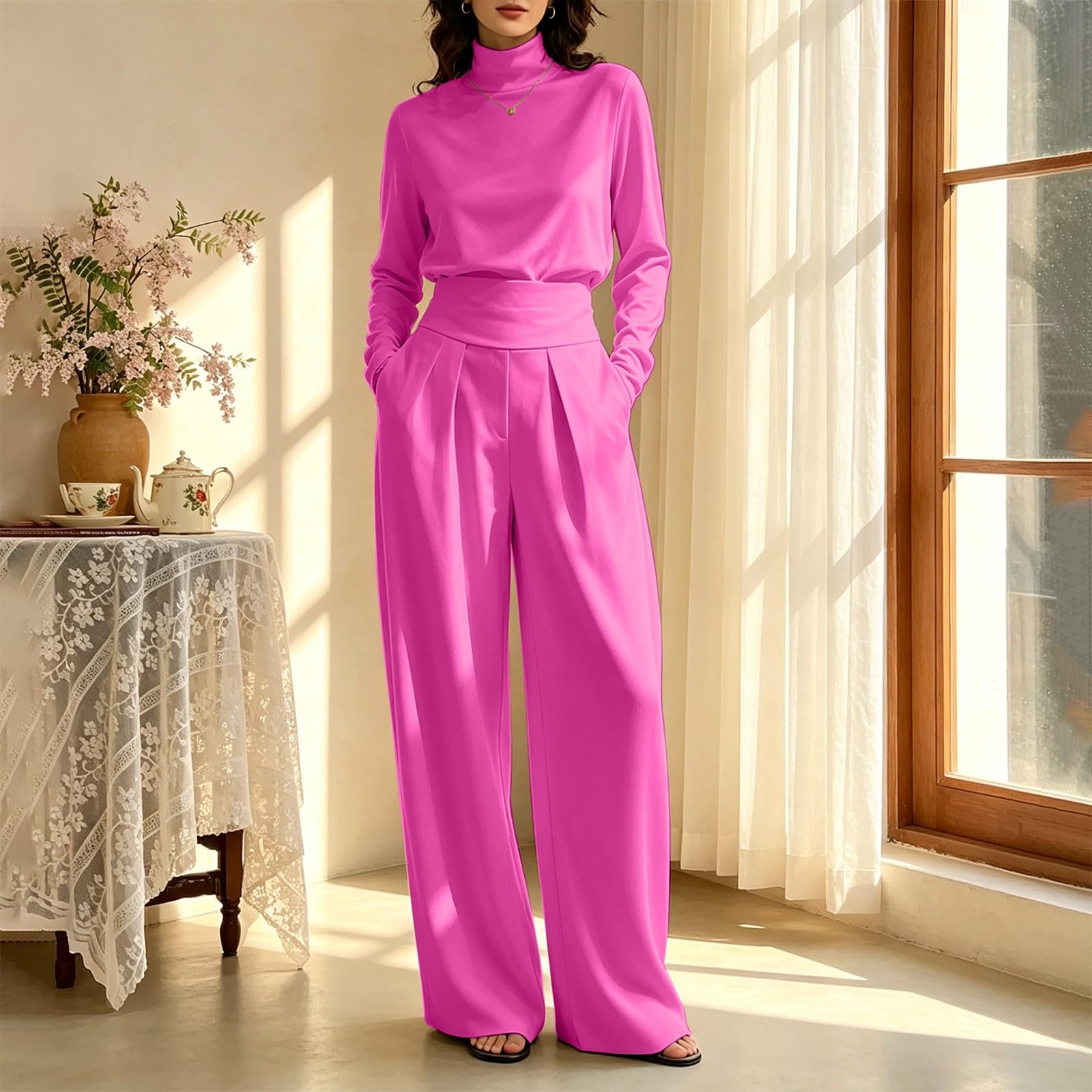 Tuta Maglia Donna Completa Elegante Completi In Maglia Invernale