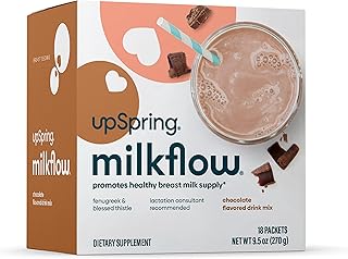 UpSpring Milkflow Lactation Supplement Drink Mix – Milk Lactation Supplement to Support Breast Milk Production with Fenugr...