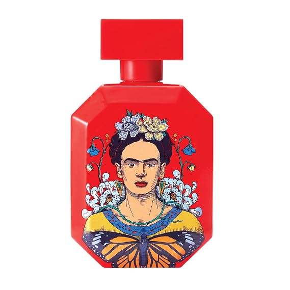 Frida Kahlo Red Deluxe Edition Eau de Toilette Spray for Women Warm Floral Scent w/Rose, Grapefruit, Jasmine, Vanilla, Cedarwood Long-Lasting- Lacquered Bottle in a Luxury Drawer Gift Box - 3.4 oz