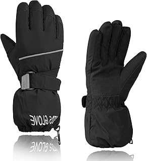 Durio Guantes de esquí para niños, guantes de esquí de invierno, resistentes al viento, impermeables, cálidos, para niños, niñas, deportes al aire libre, guantes de nieve