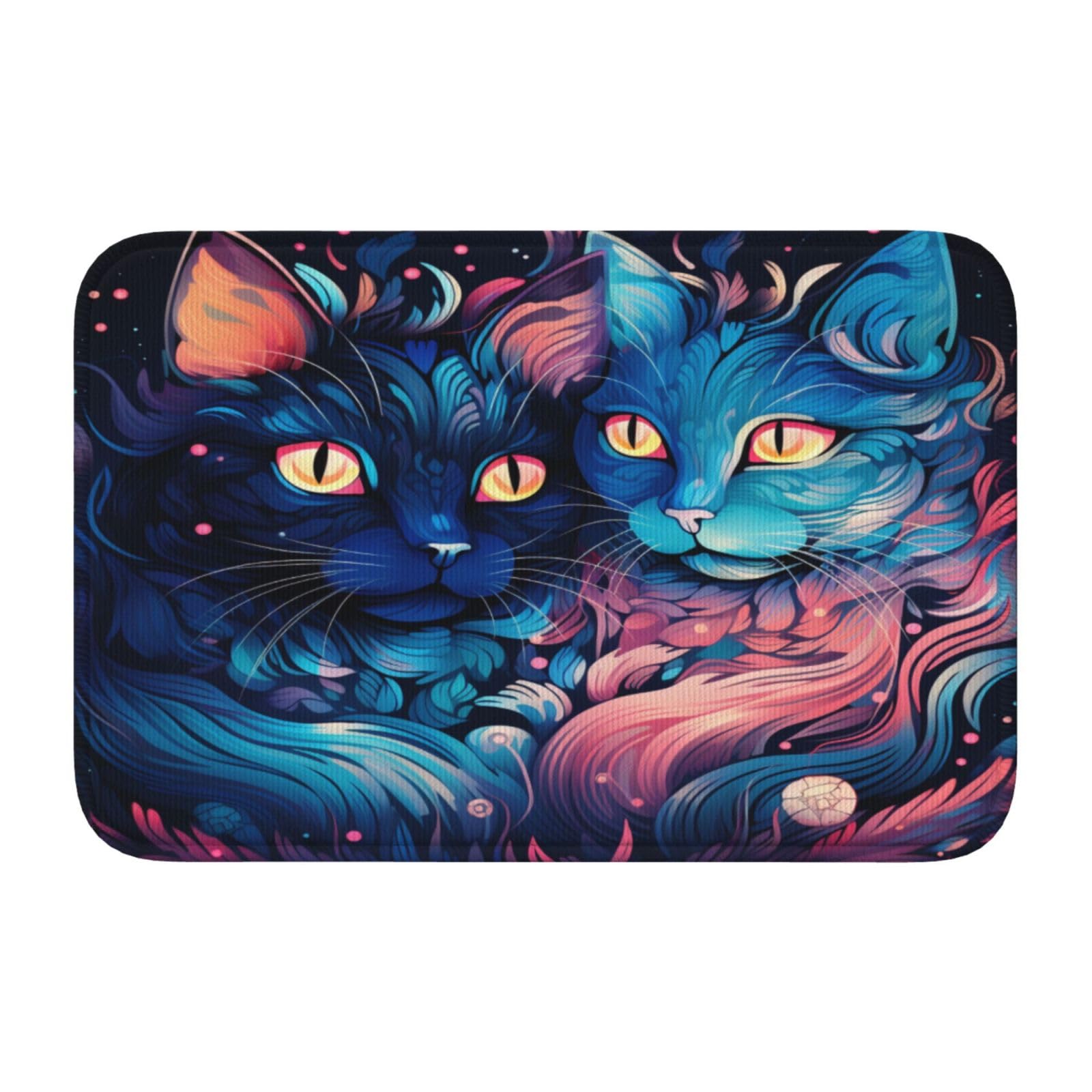 Felpudo para La Entrada Gato Alfombra Interior Absorbente Alfombra Baño Lavable A Máquina Alfombra para Ducha, para Ducha, Salon, 60x40cm