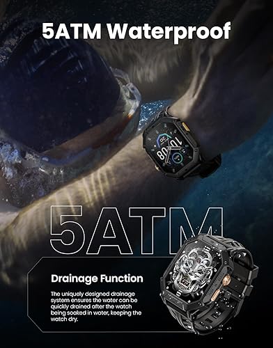 Miniatura 6 de HAYLOU Reloj inteligente militar para hombre, pantalla AMOLED HD de 2.13 pulgadas, reloj deportivo al aire libre con llamada Bluetooth