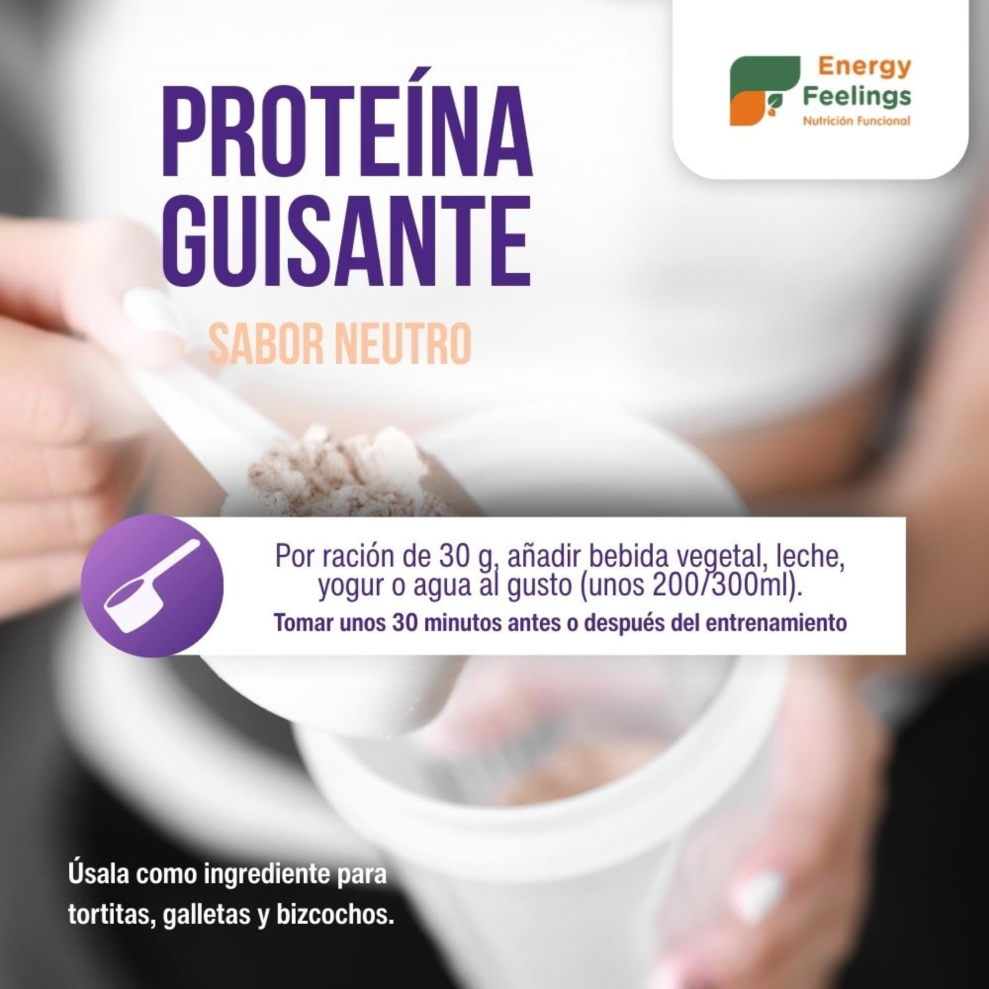 Energy Feelings Proteína de Guisante Vegana Sin Sabor 2 kg