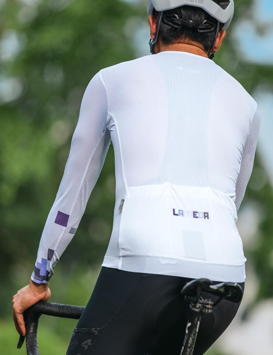 LAMEDA Men's Cycling Jersey Long Sleeves with 3 Rear Pockets Quick Dry Breathable Bicycle Jersey - Image 3