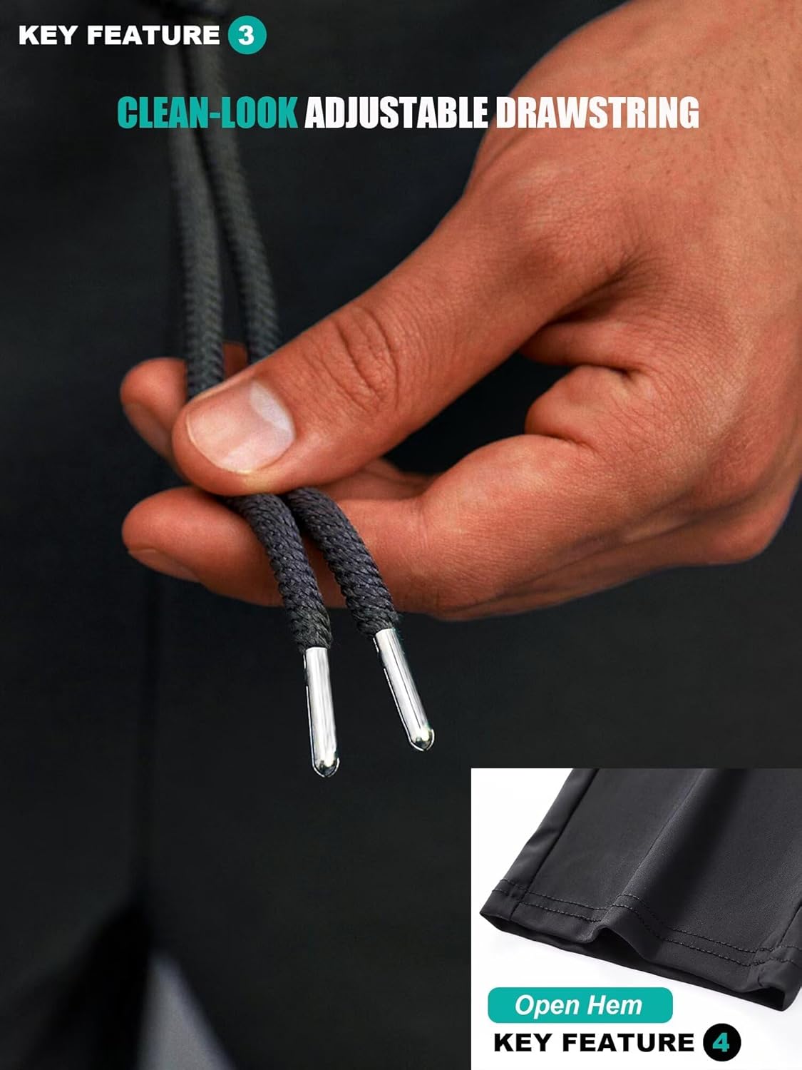 1, 2 or 3 Pack Men's Quick Dry Sweatpants Joggers Hiking Pants Stretch Lightweight 2 Zip-Pockets for Workout Running Gym