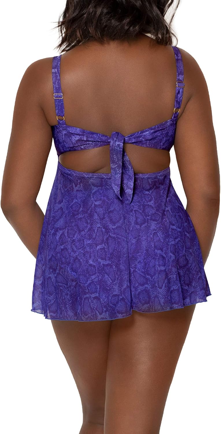 Smart & Sexy Women's Full Busted Ruffle Twist Bandeau Tankini