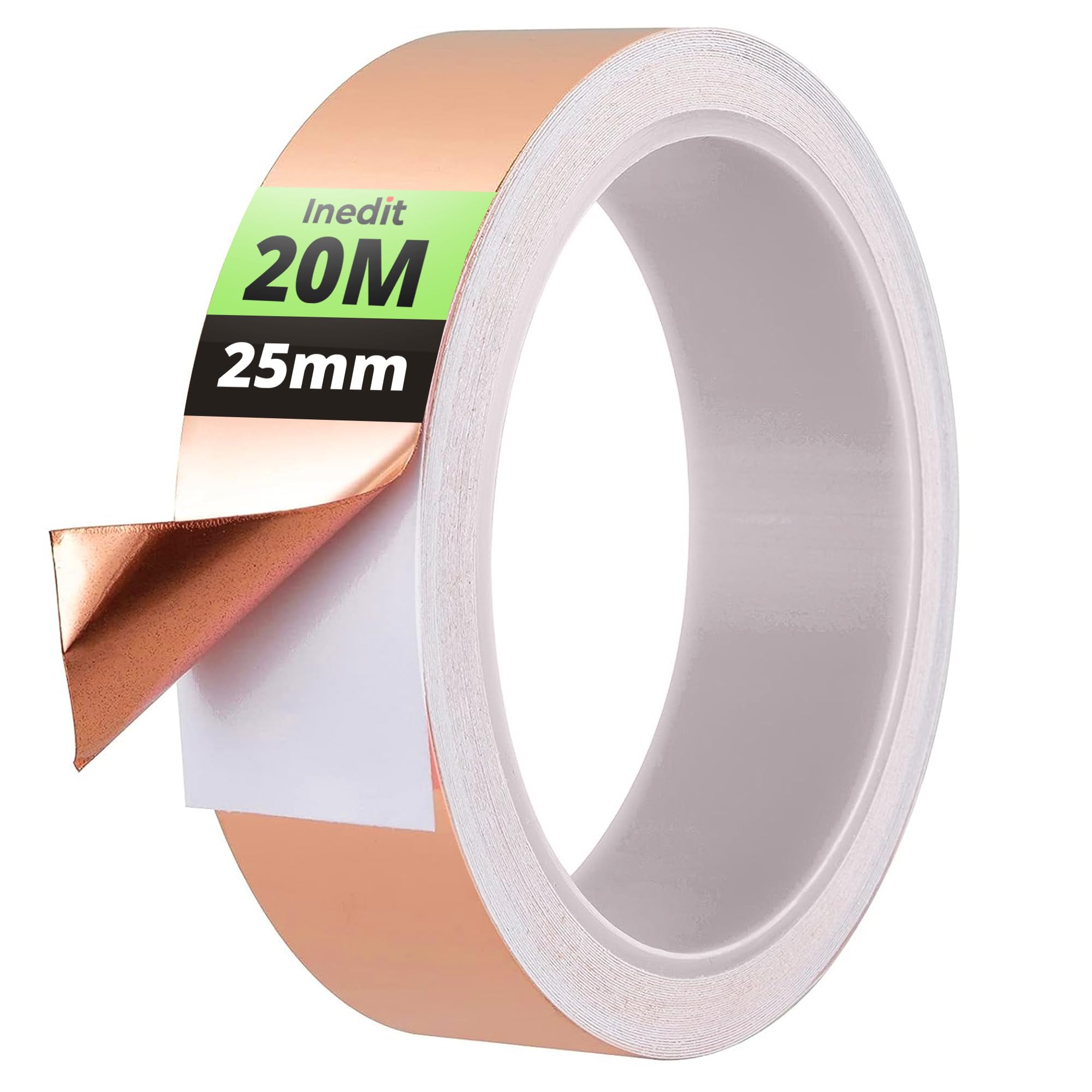nedit Copper Tape Slug Repellent Uk - 25mm x 20m Self-Adhesive Cooper Slug Snail Repellent - Copper Tape - Slug Snail Barrier - Chemical Free-Defense