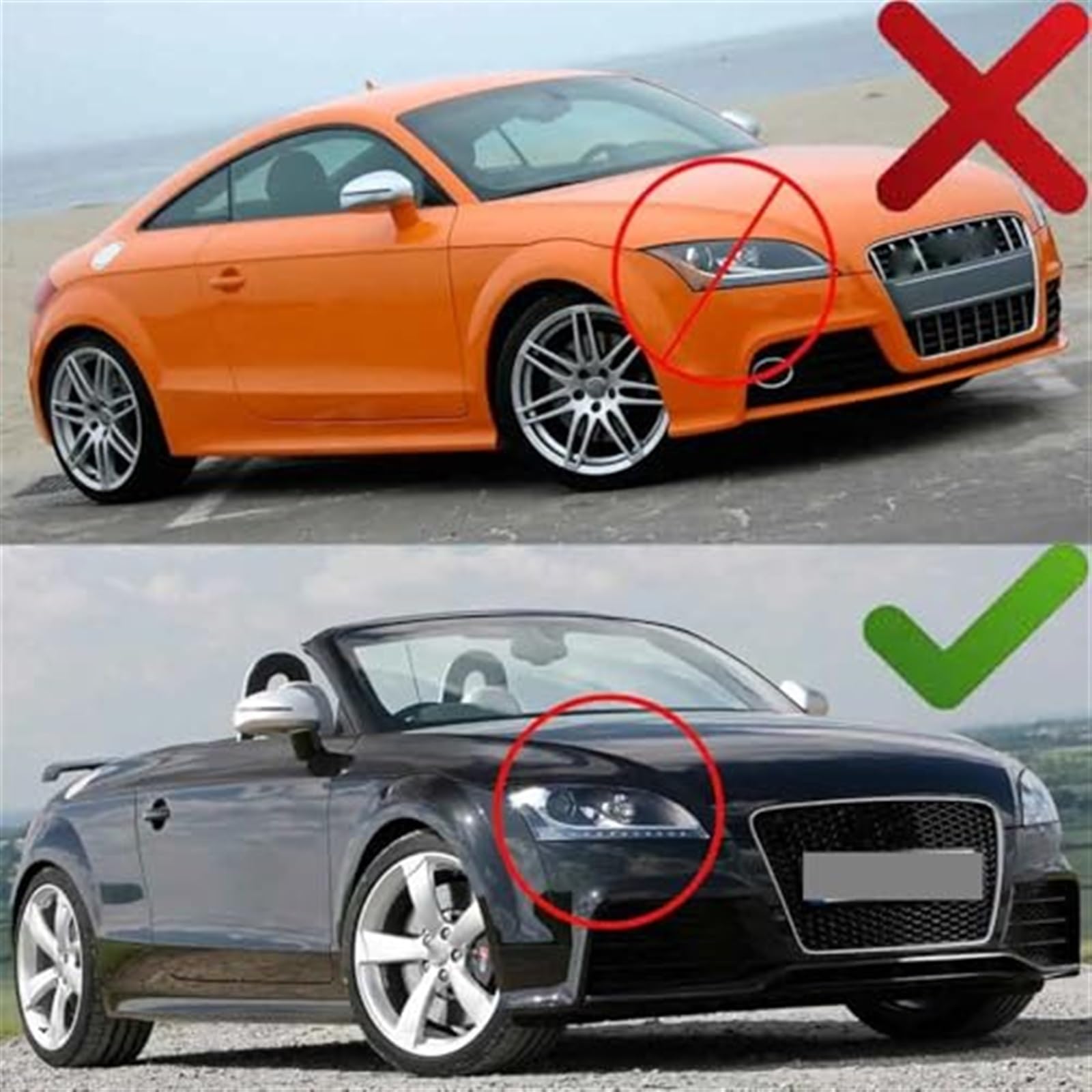 Wivplex Coprilente trasparente for fari anteriori sinistro e destro, paralume for fari anteriori, coprilampada, guscio in vetro for fari anteriori, for Audi, TT TTS TT RS 2008-2014 Copriobiettivo Del