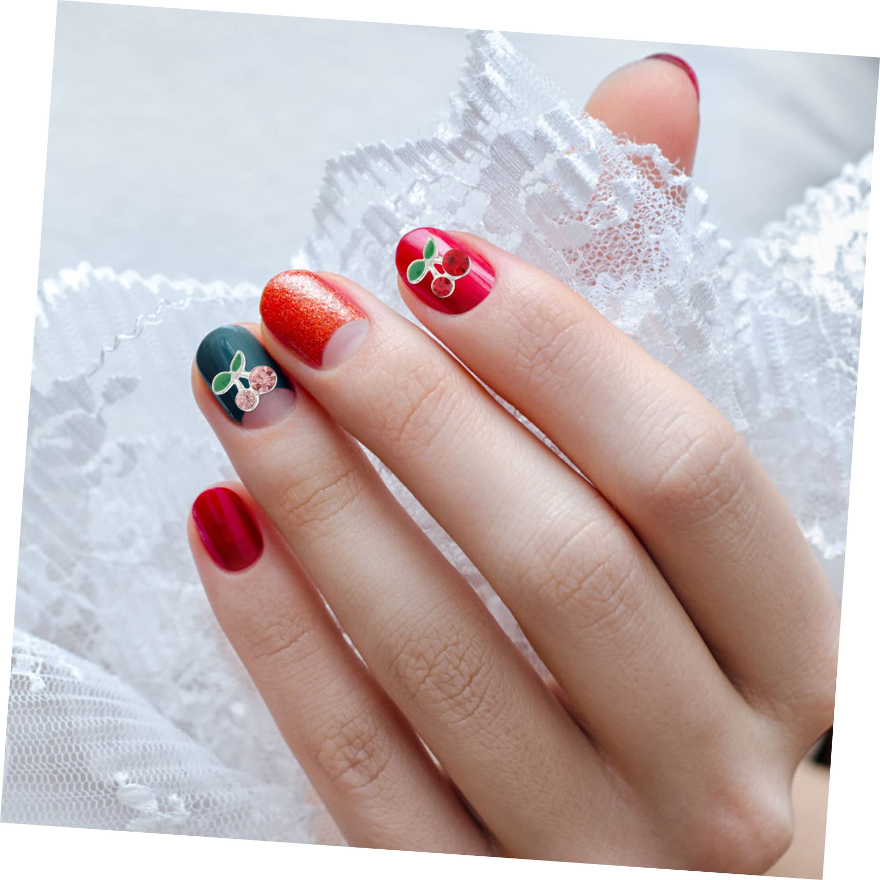 Healeved 180pezzi Ciondoli Unghie Forma Di Per Decorazioni Nail Art Charms Per Manicure Elegante e Creativo Per Feste e Occasioni Speciali