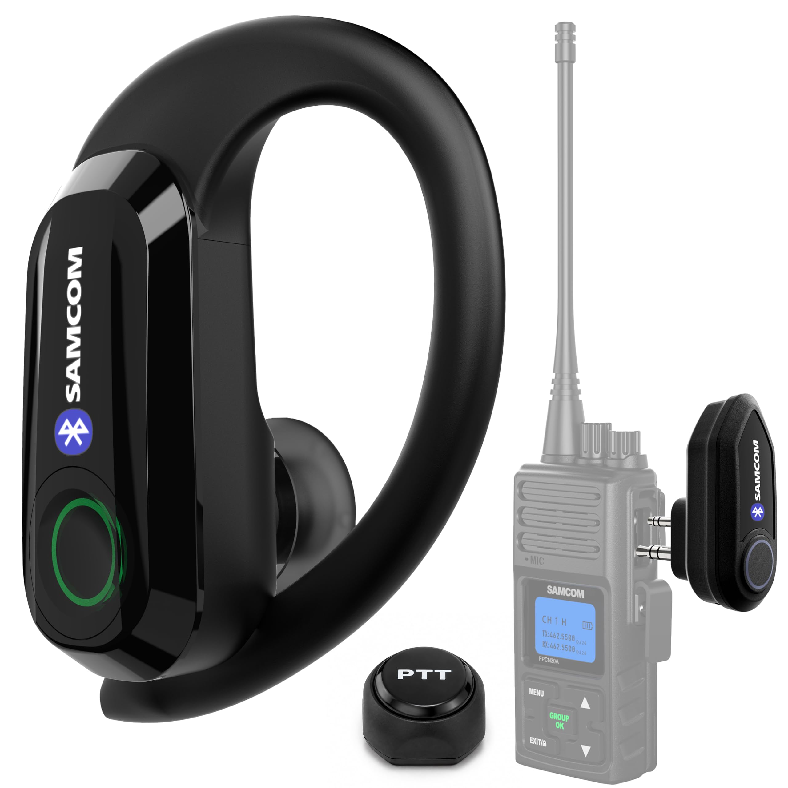 Photo 1 of SAMCOM X7 Bluetooth Earpiece with PTT