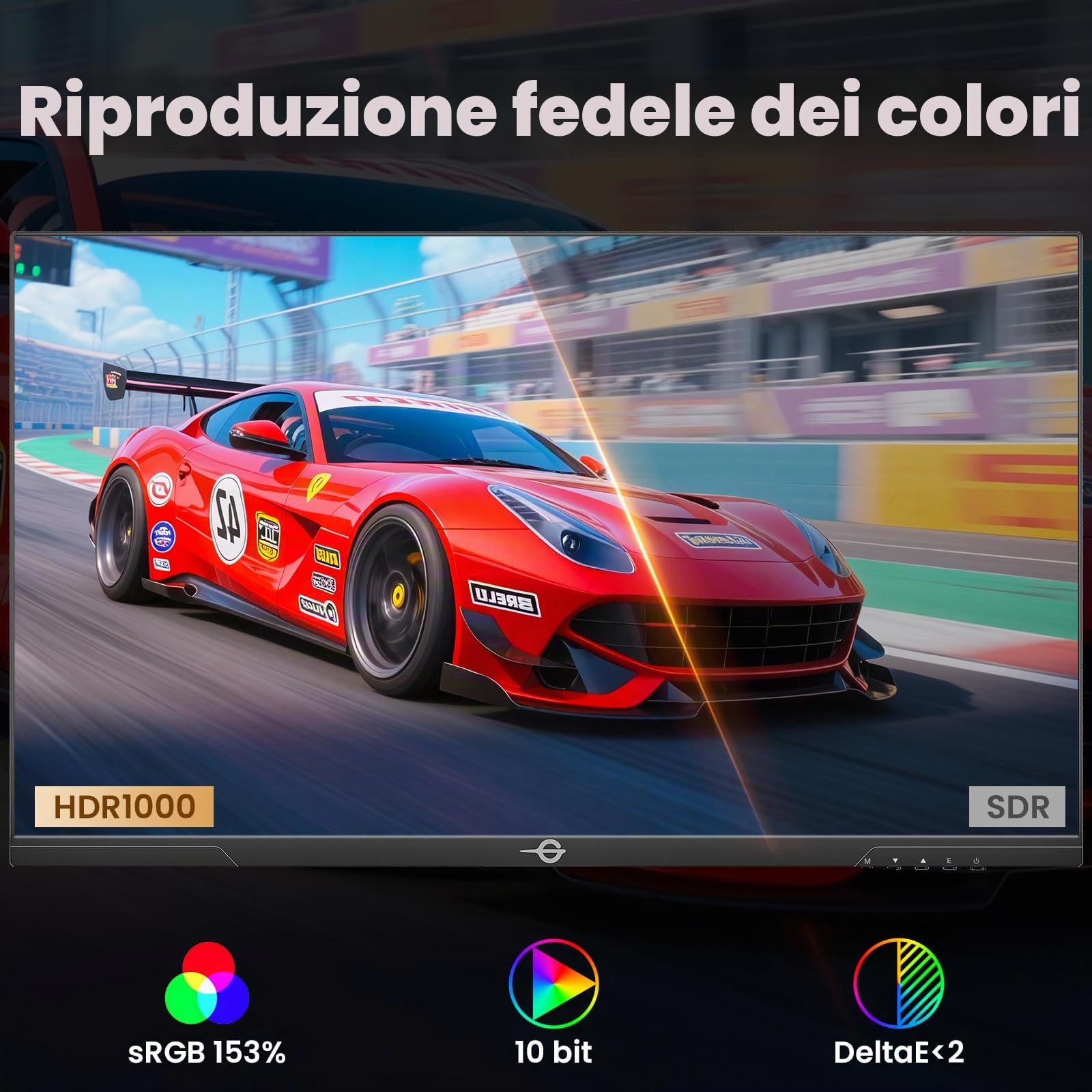 Titan Army 27'' Mini LED Schermo PC Gamer, 4K 160Hz & FHD 320Hz Monitor Gaming, HDR1000 153% sRGB DeltaE<2 10Bit, DyDs, Adaptive Sync, Altoparlanti integrati, HDMI2.1 DP 1.4 Type-C, P275MV Plus