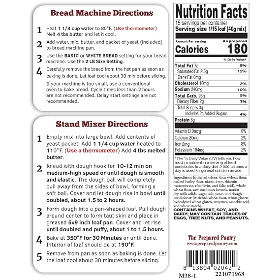 The Prepared Pantry Prairie Sunflower Gourmet Bread Mix; Single Pack; For Bread Machine or Oven
