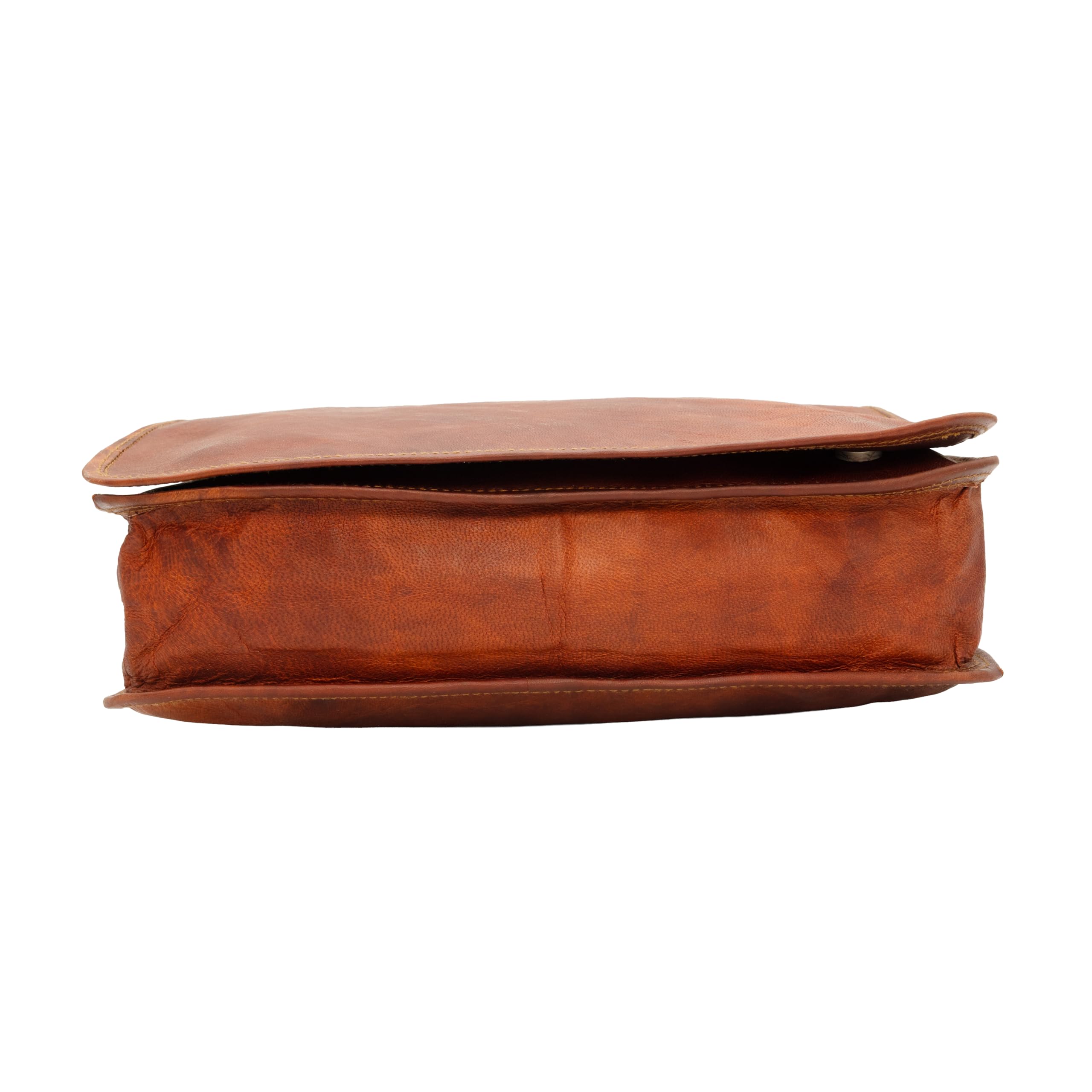 Gusti Umhängetasche Leder - Taylor 15'' Damen und Herren Umhängetasche Collegetasche Businesstasche Messengerbag Vintage Braun Leder