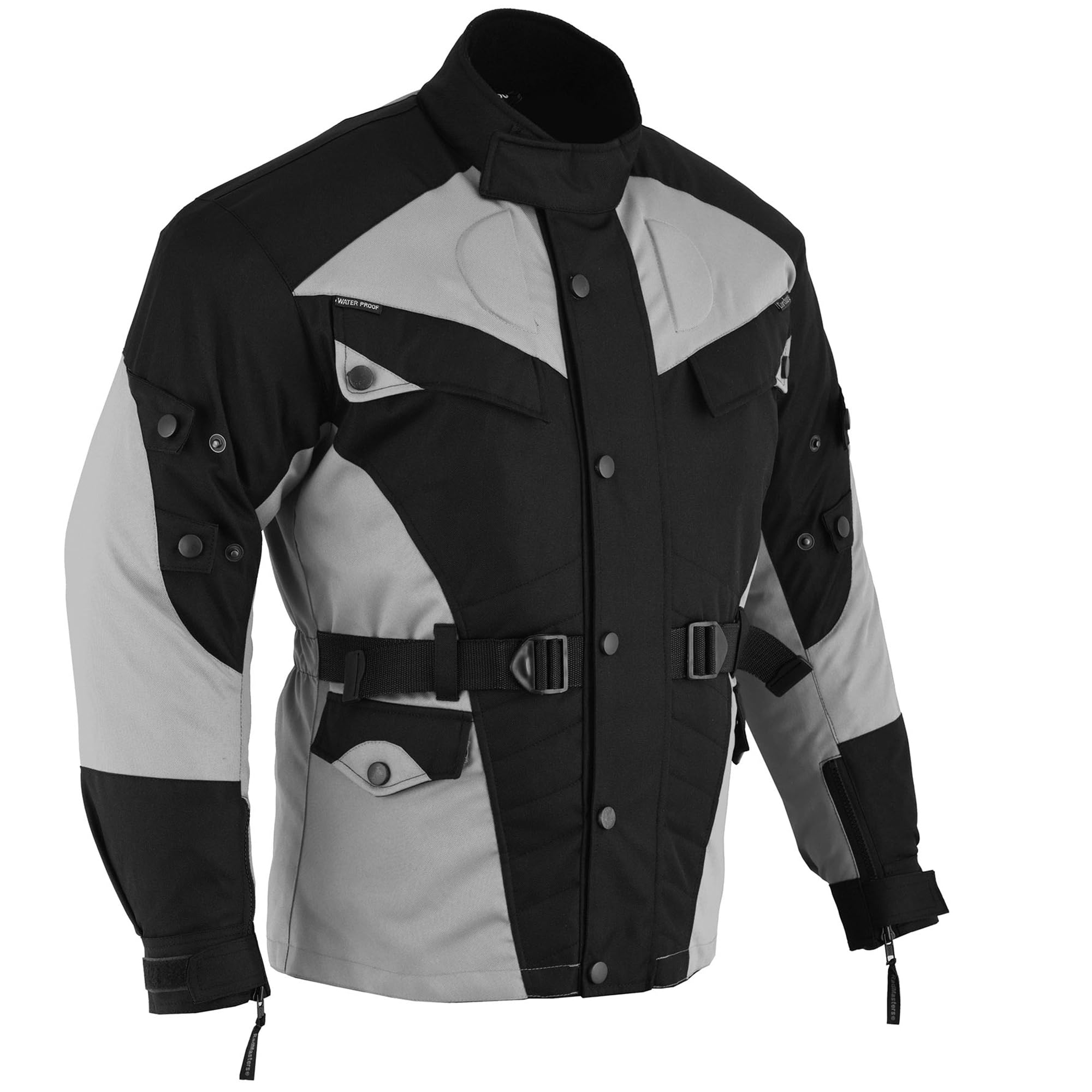 German Wear Herren Motorradjacke aus Textil mit 4 CE-Protektoren - Winddicht Lange Jacke mit Kombizipper aus 4 Schichten - Abnehmbar & Washbar Thermofutter - 8 Taschen protektorenjacke